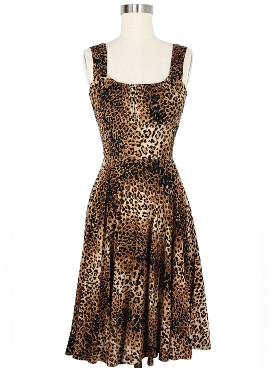Trashy Diva Dresses & Skirts - Trashy Diva Leopard Norma Jean Sleeveless Fit-and-Flare Dress